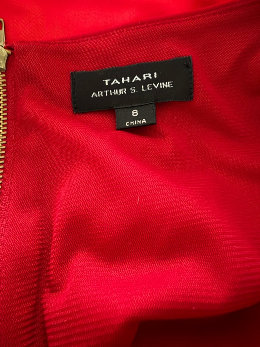 Tahari Red Scoop-Neck Midi Dress with Side Ruching - Picture 5 of 5